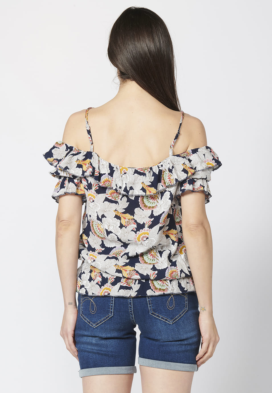 Blusa manga corta fluida con estampado floral | moda urbana