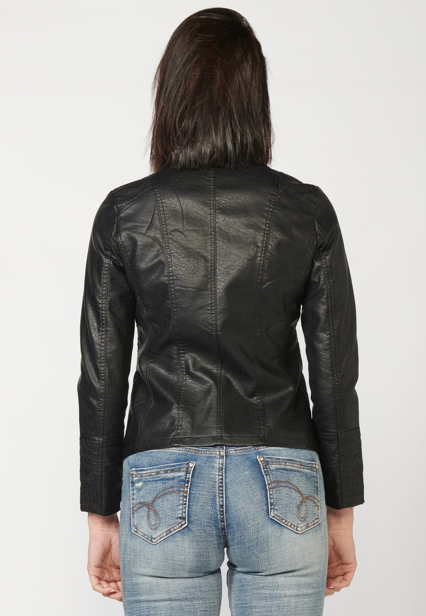 Chaqueta cazadora de mujer efecto piel mujer