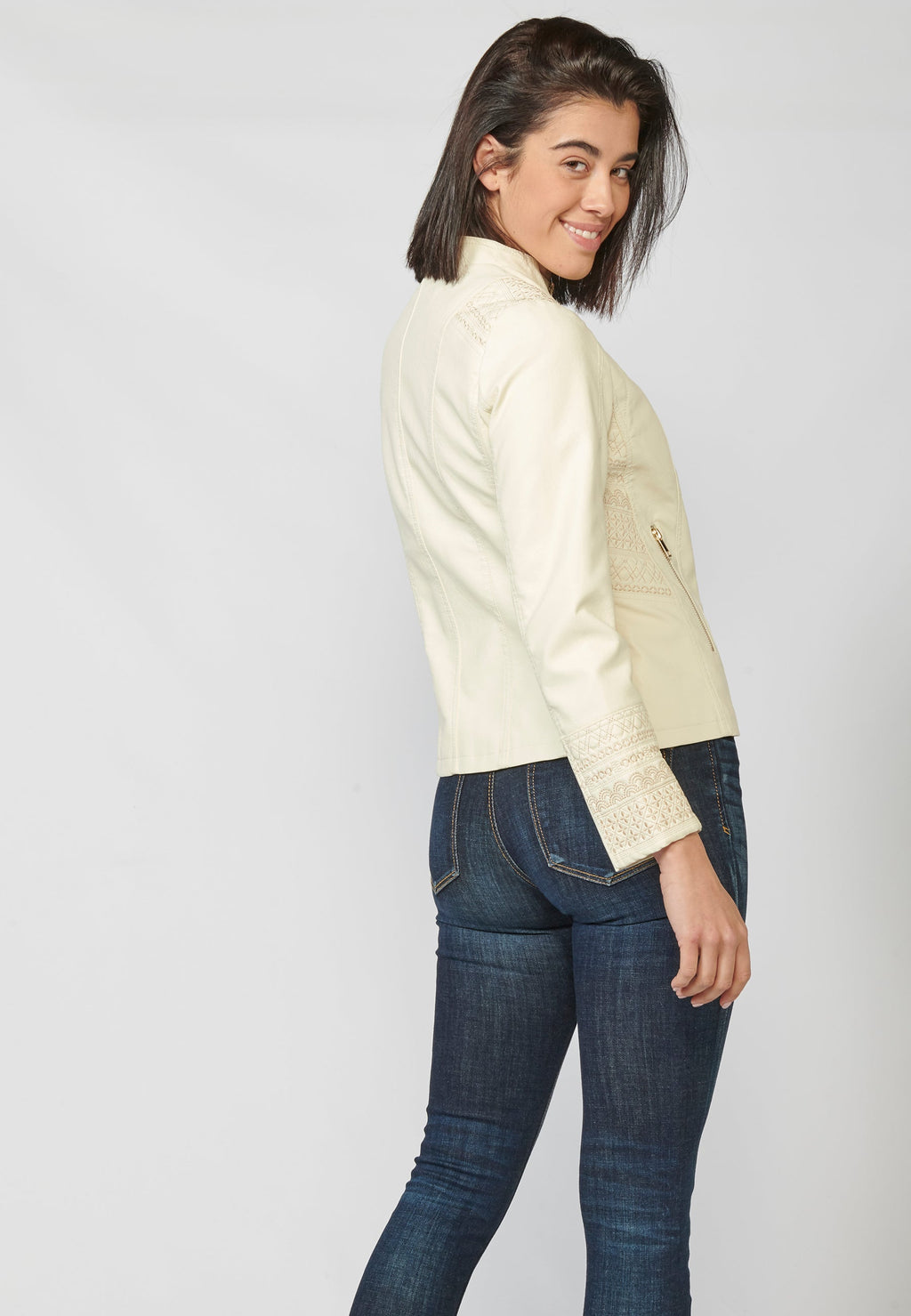 Chaqueta cazadora de mujer efecto piel mujer