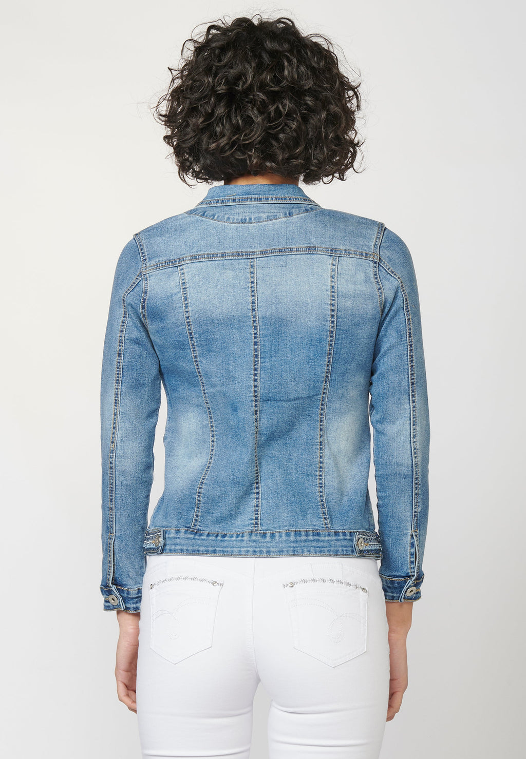 Cazadora vaquera denim manga larga mujer | moda actual