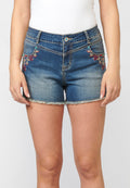 Pantalón corto short con detalles bordados étnicos | ropa casual