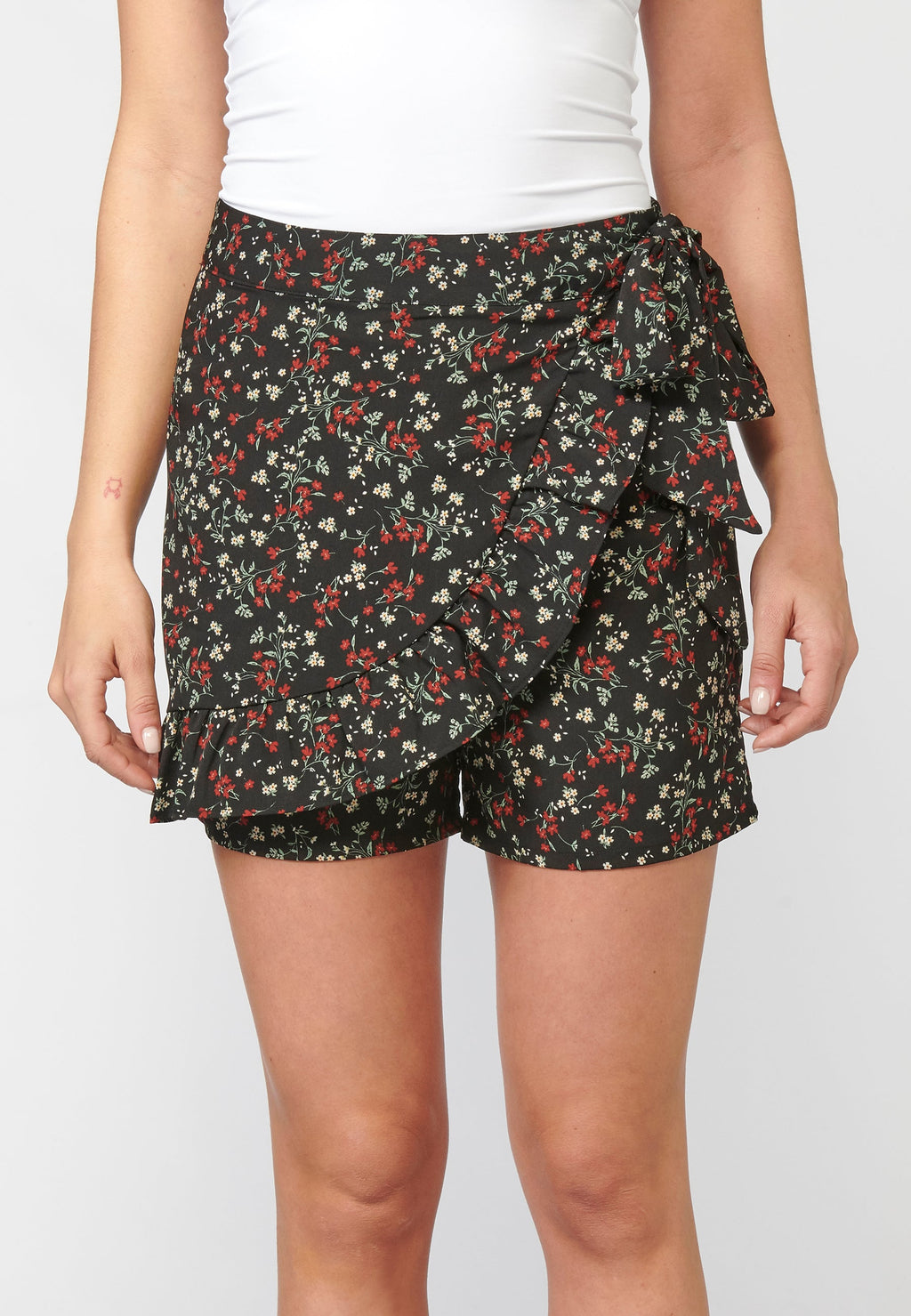 Falda pantalón corto, short, falda con estampado floral para mujer