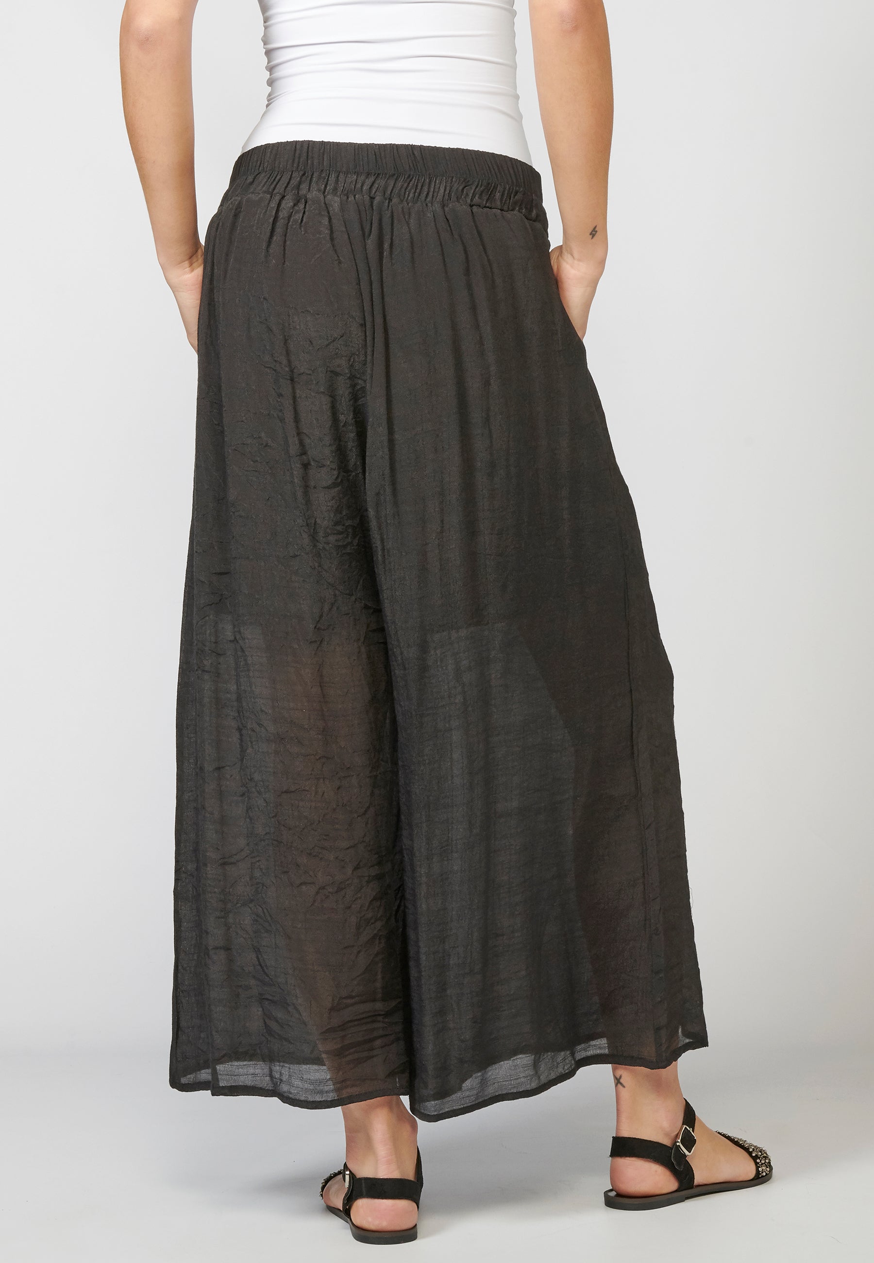 Pantalón de mujer straigth largo elástico con fajín y detalle bordado étnico | look diario
