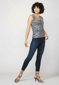 Camiseta top tirantes  estilo marinero mujer