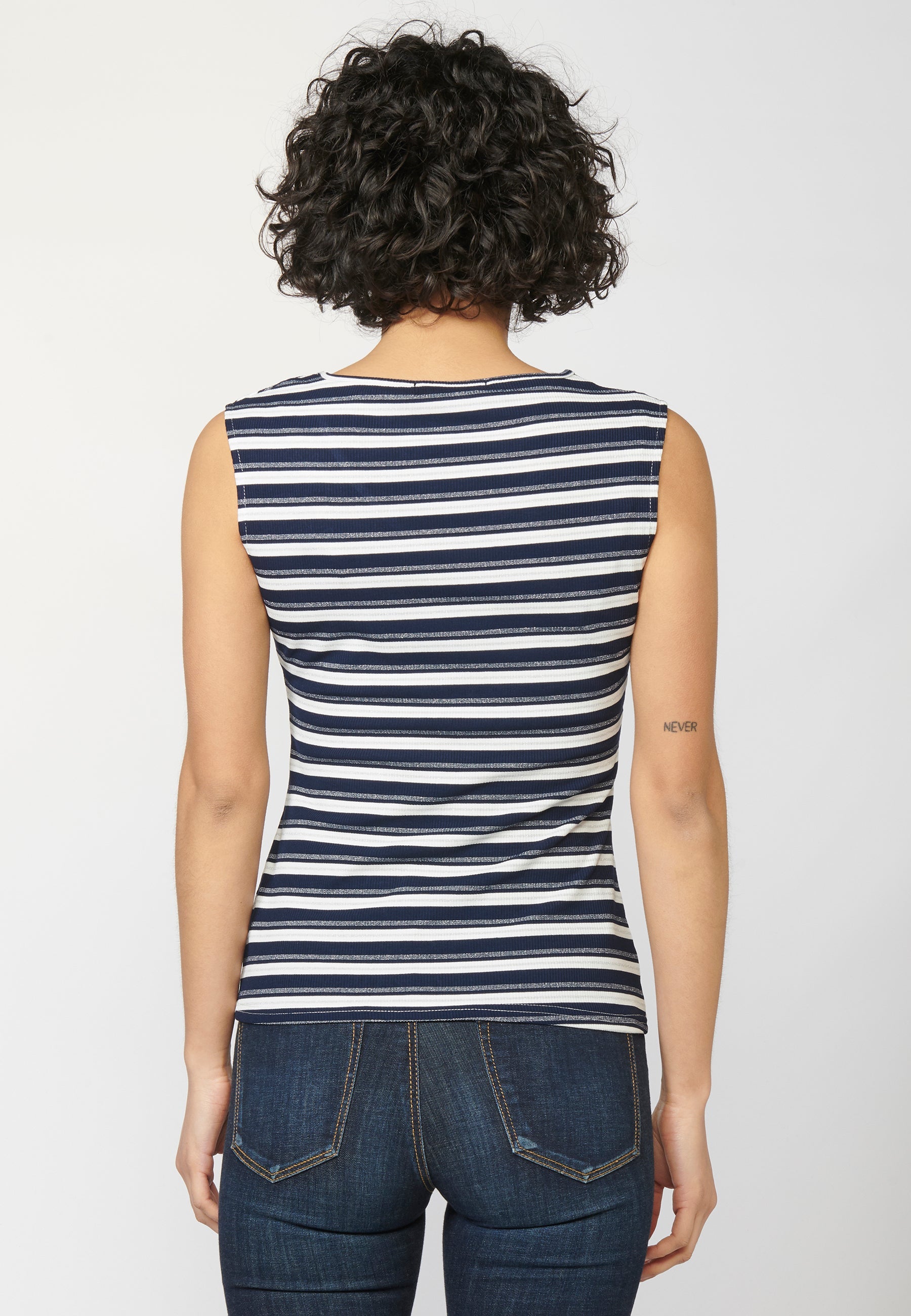 Camiseta top tirantes  estilo marinero mujer