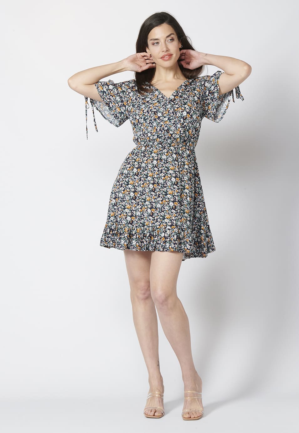 Vestido corta manga corta con cintura elastica | ropa casual