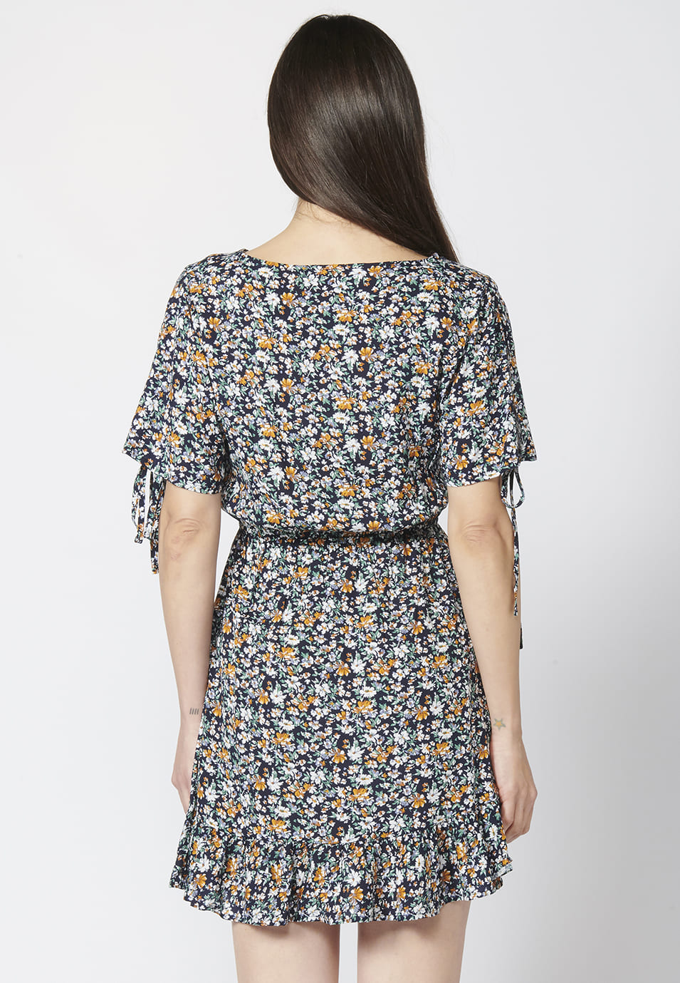 Vestido corta manga corta con cintura elastica | ropa casual