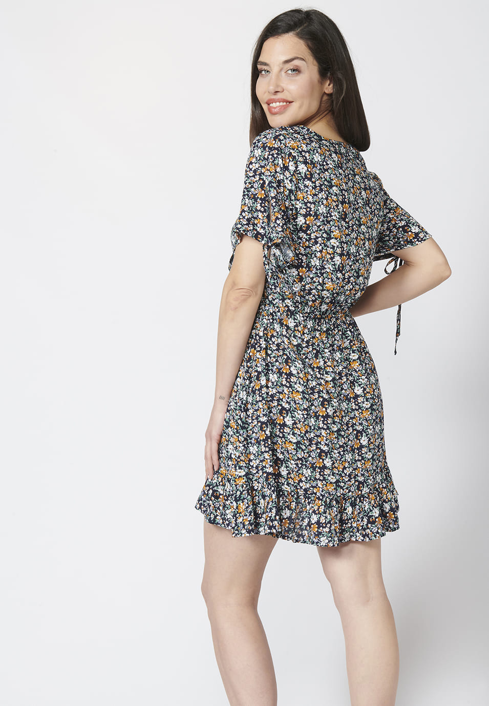Vestido corta manga corta con cintura elastica | ropa casual