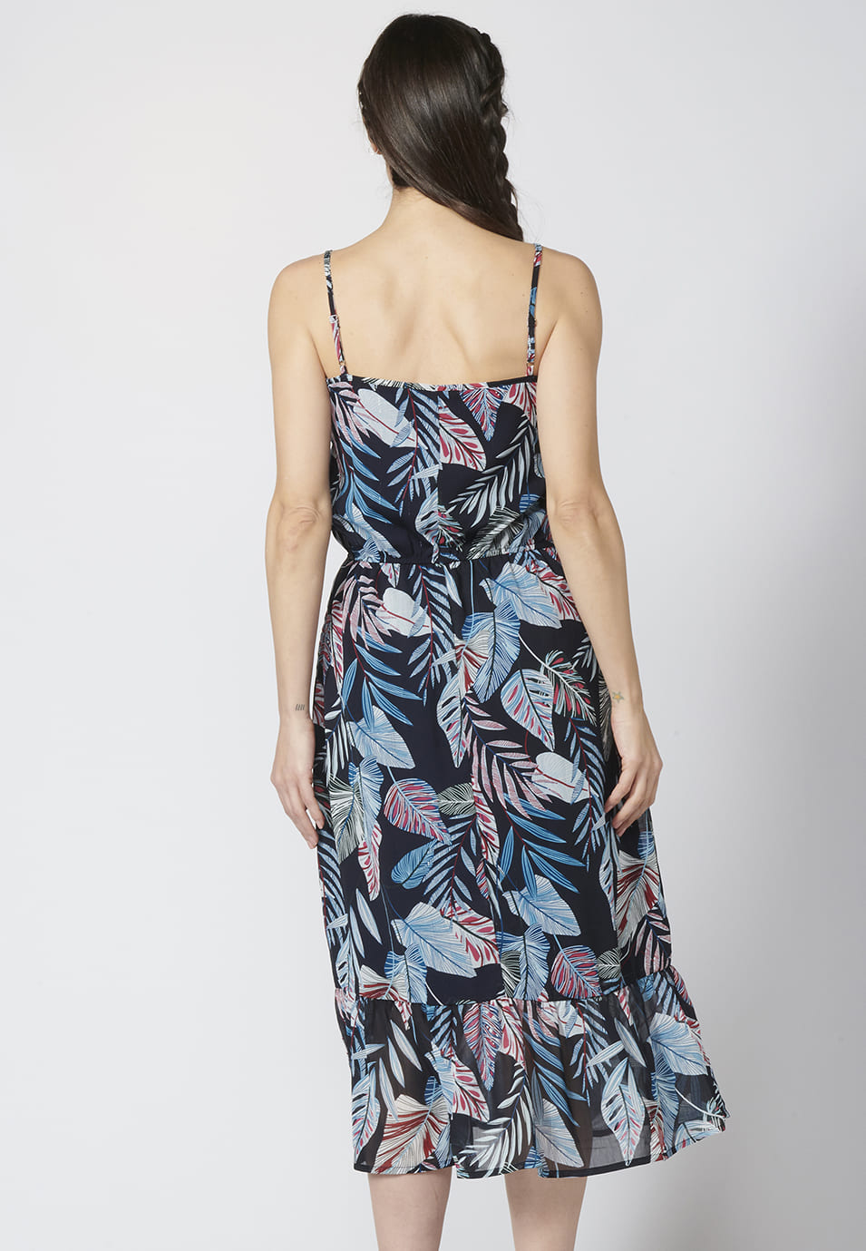 Vestido largo veraniego tirantes estampado étnico para mujer
