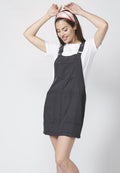 Vestido pichi tejano denim lyocell de tirantes con cinco bolsillos para mujer