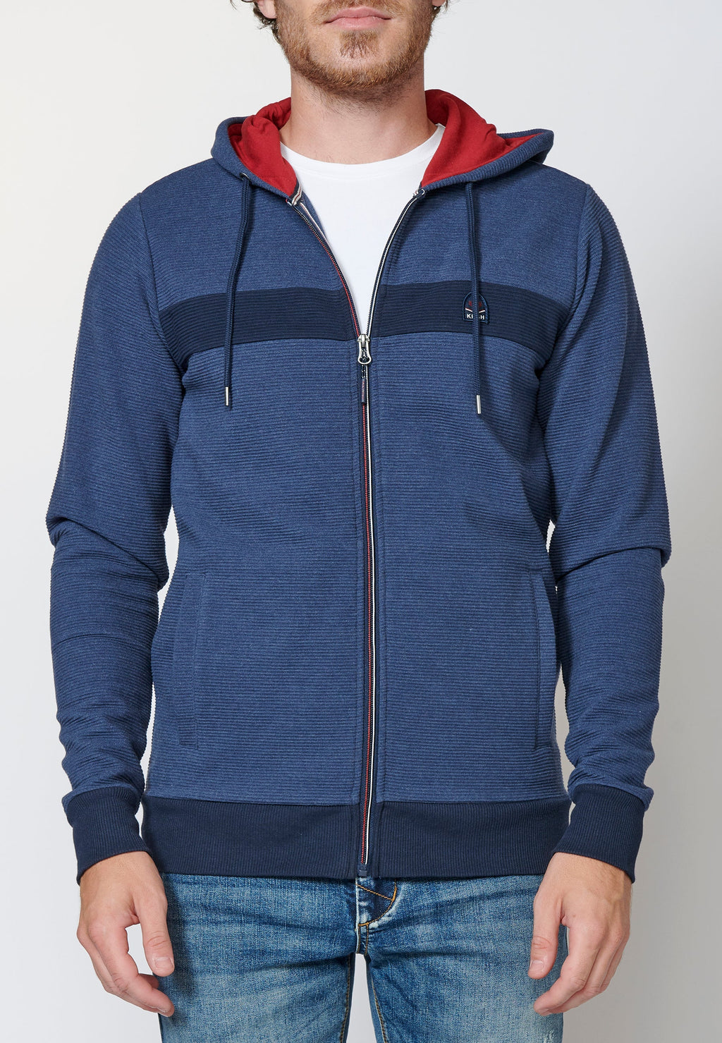 Chaqueta sudadera de manga larga con capucha para hombre