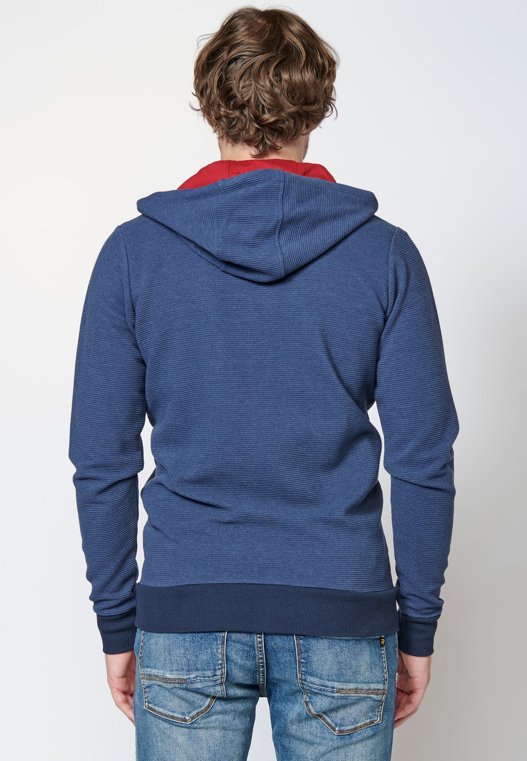 Chaqueta sudadera de manga larga con capucha para hombre