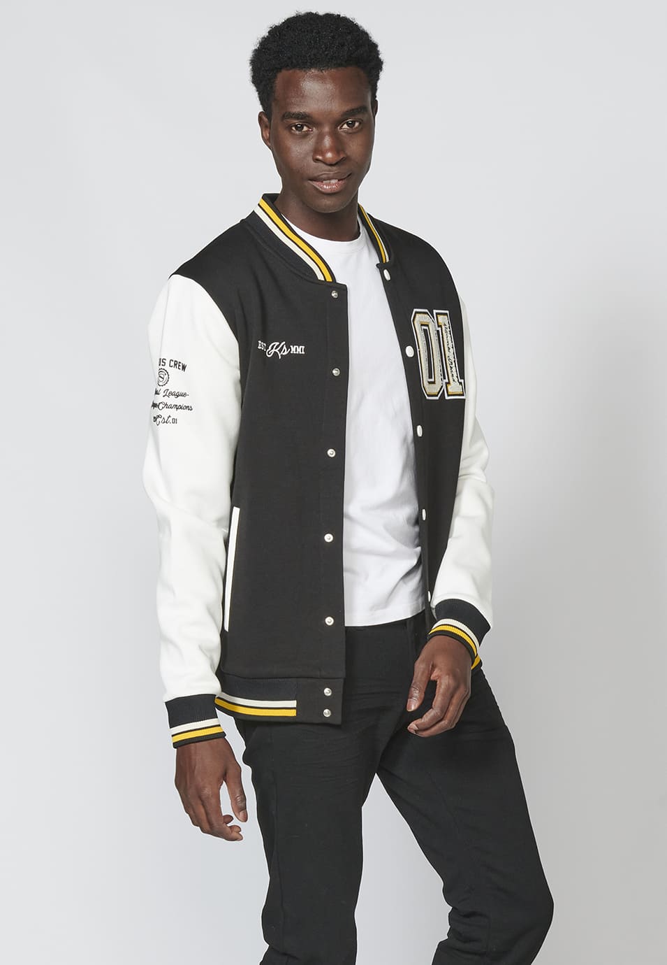 Chaqueta sudadera con cierre con botones para hombre