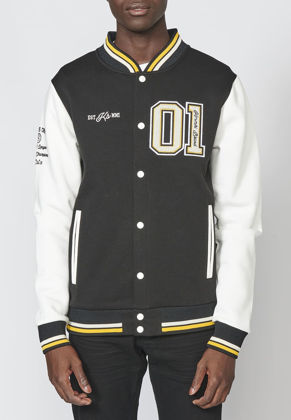 Chaqueta sudadera con cierre con botones para hombre