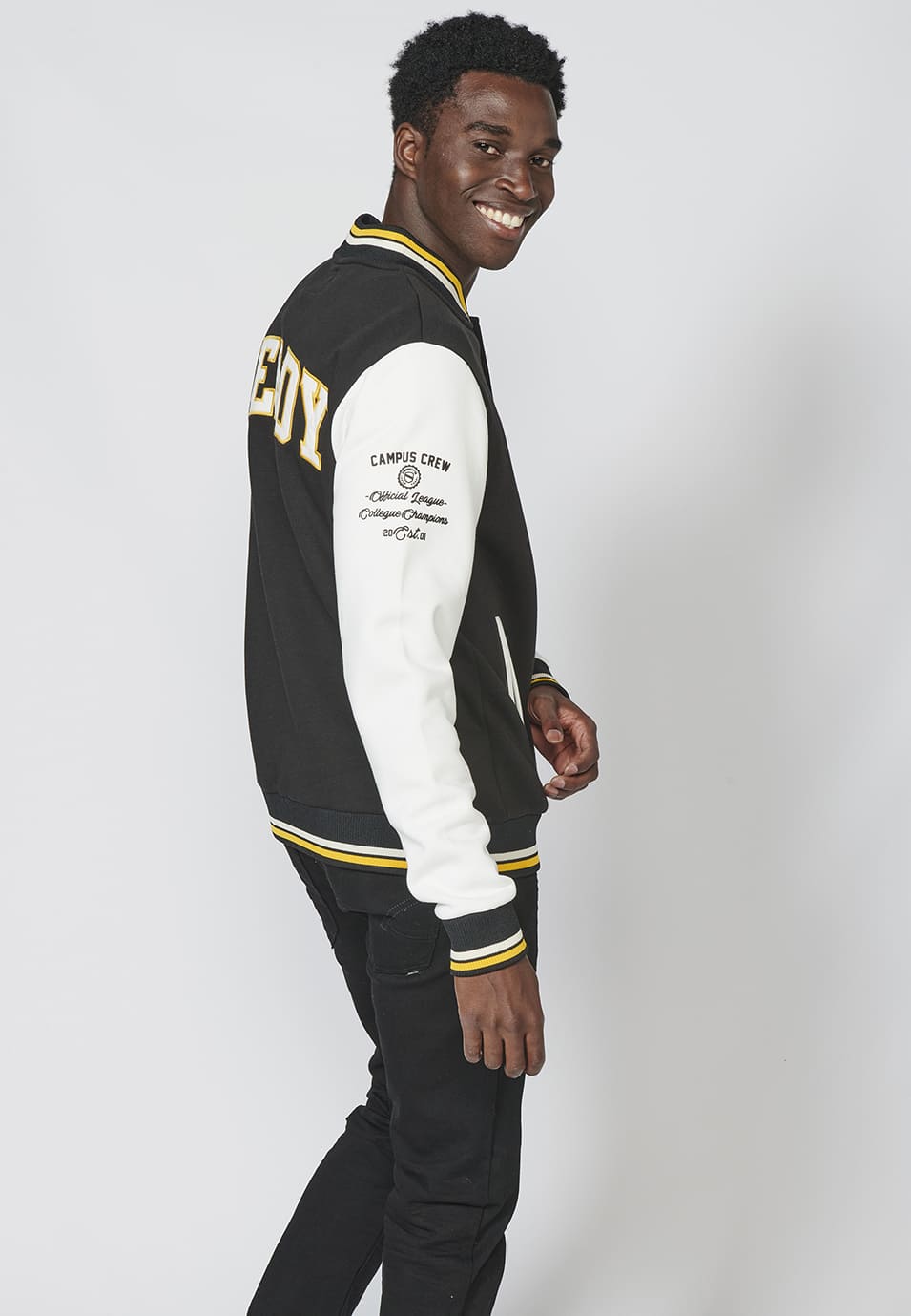 Chaqueta sudadera con cierre con botones para hombre