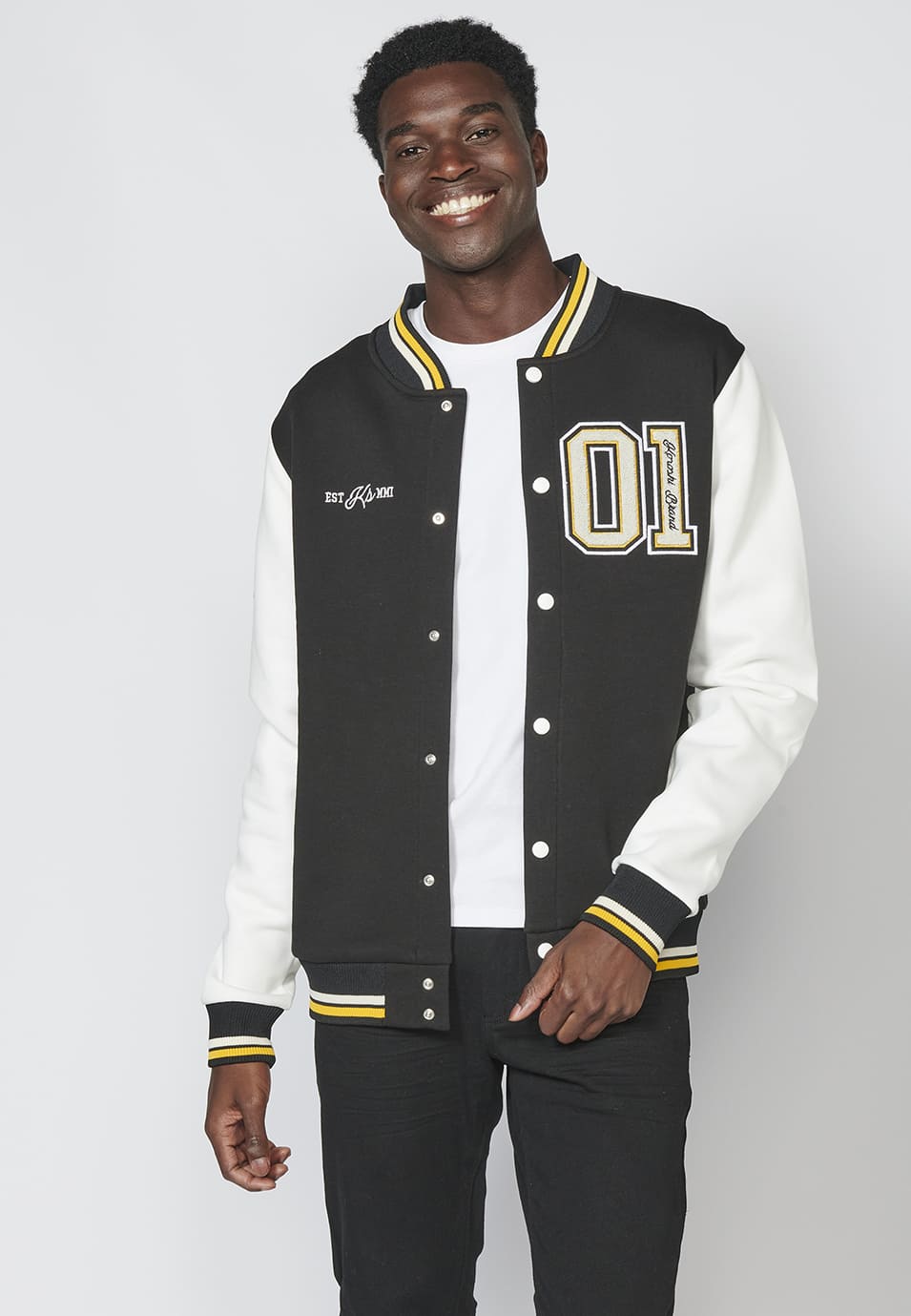 Chaqueta sudadera con cierre con botones para hombre