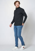Sudadera manga larga de cuello alto ajustable para hombre