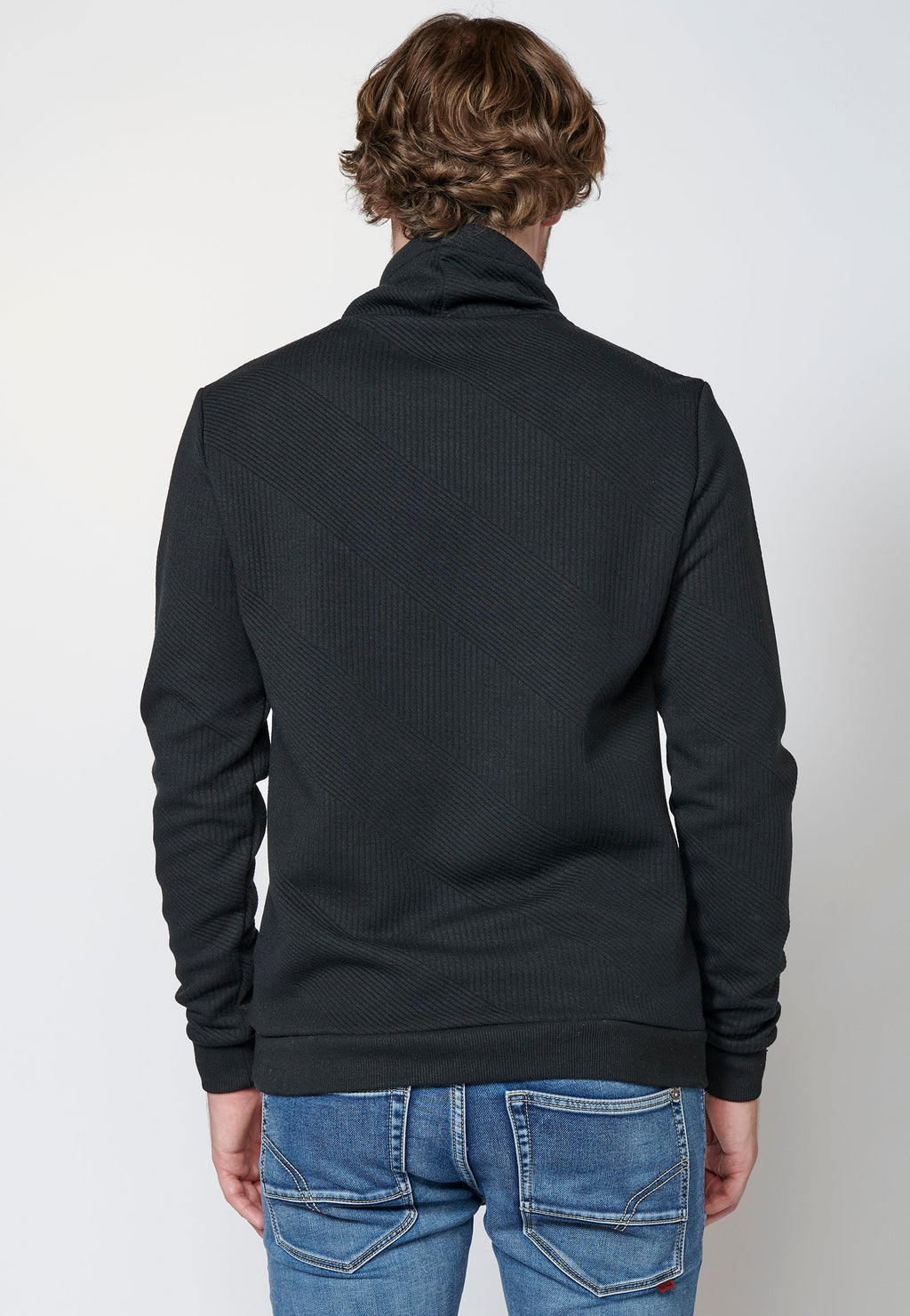 Sudadera manga larga de cuello alto ajustable para hombre