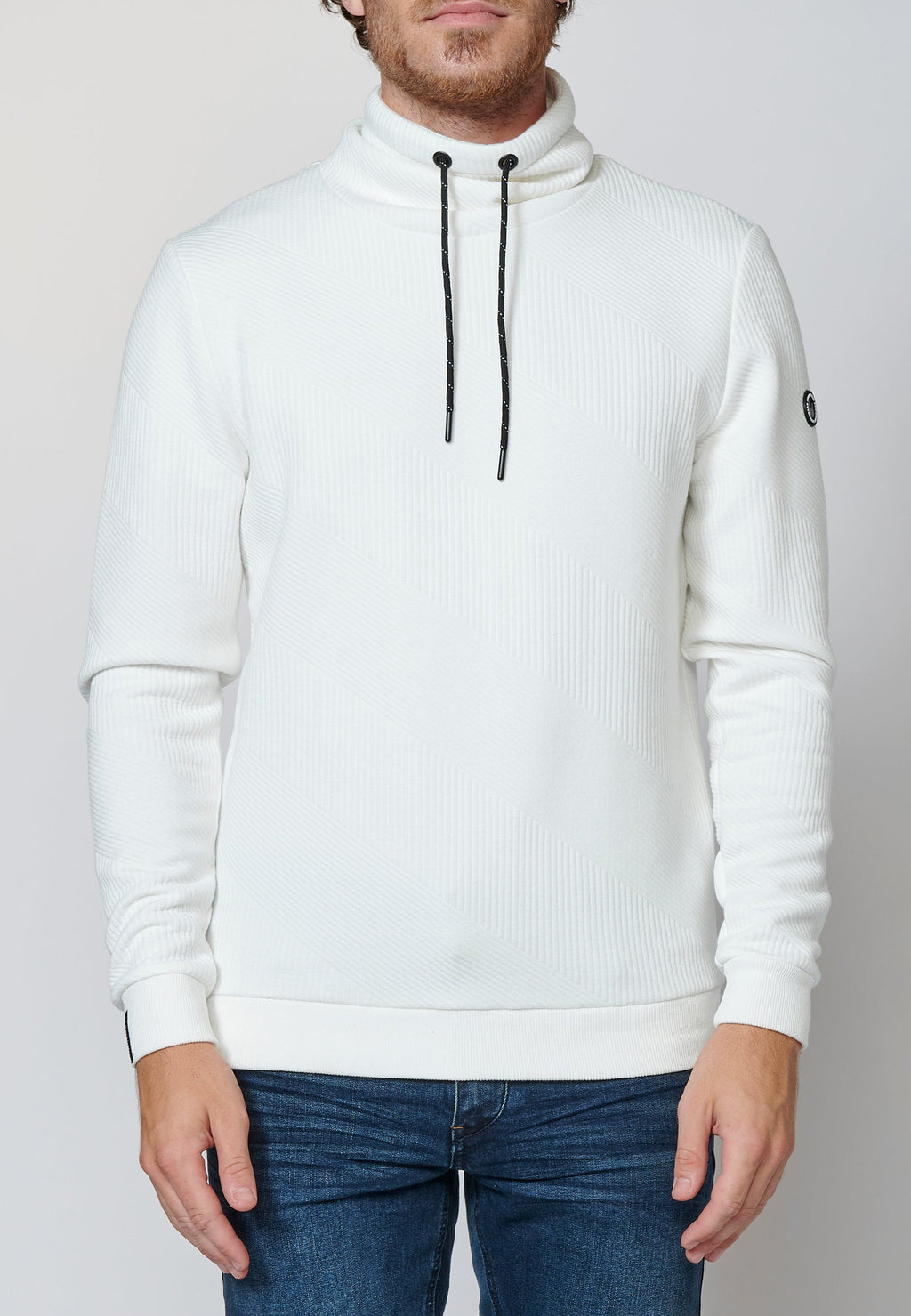 Sudadera manga larga de cuello alto ajustable para hombre