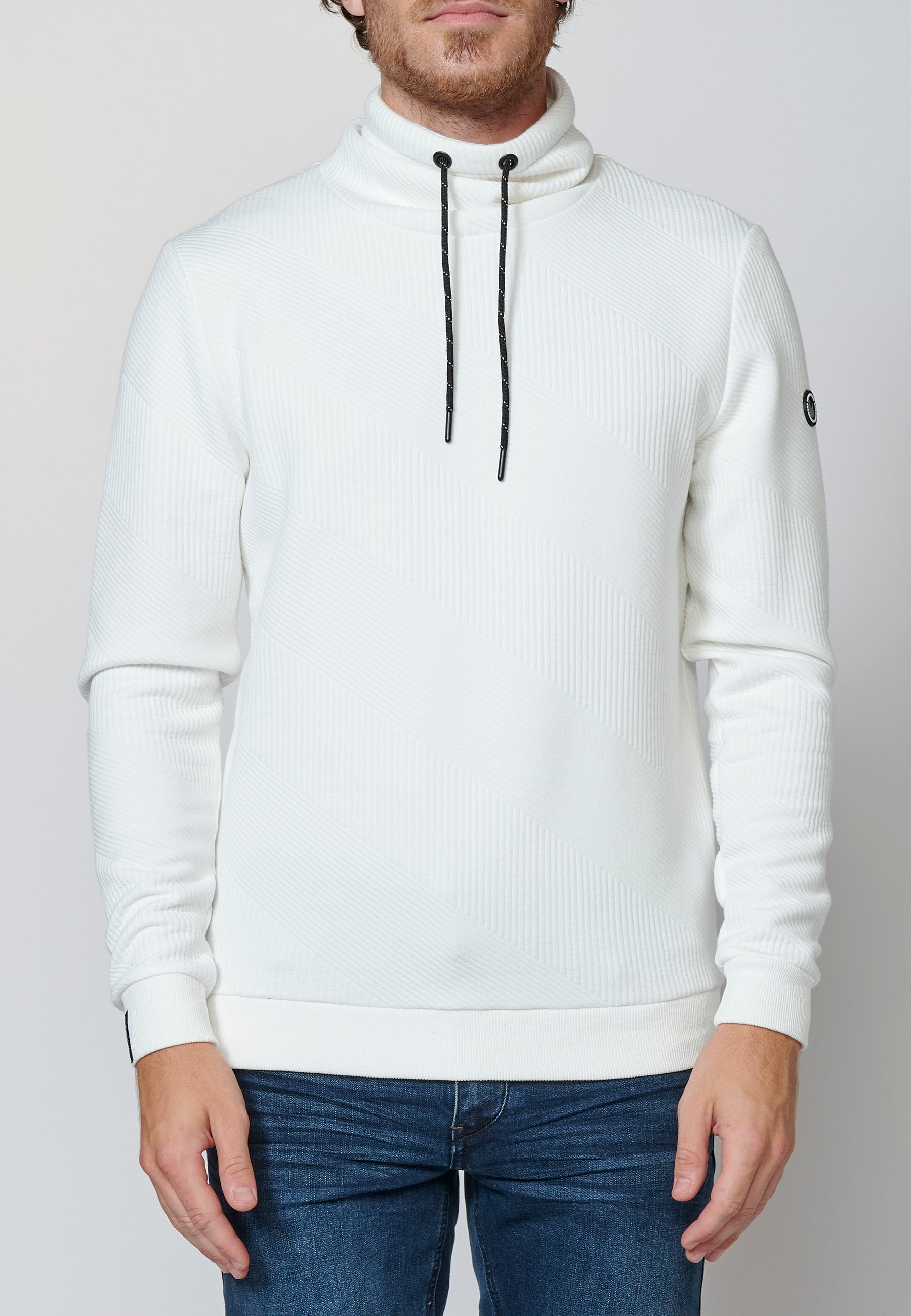 Sudadera manga larga de cuello alto ajustable para hombre