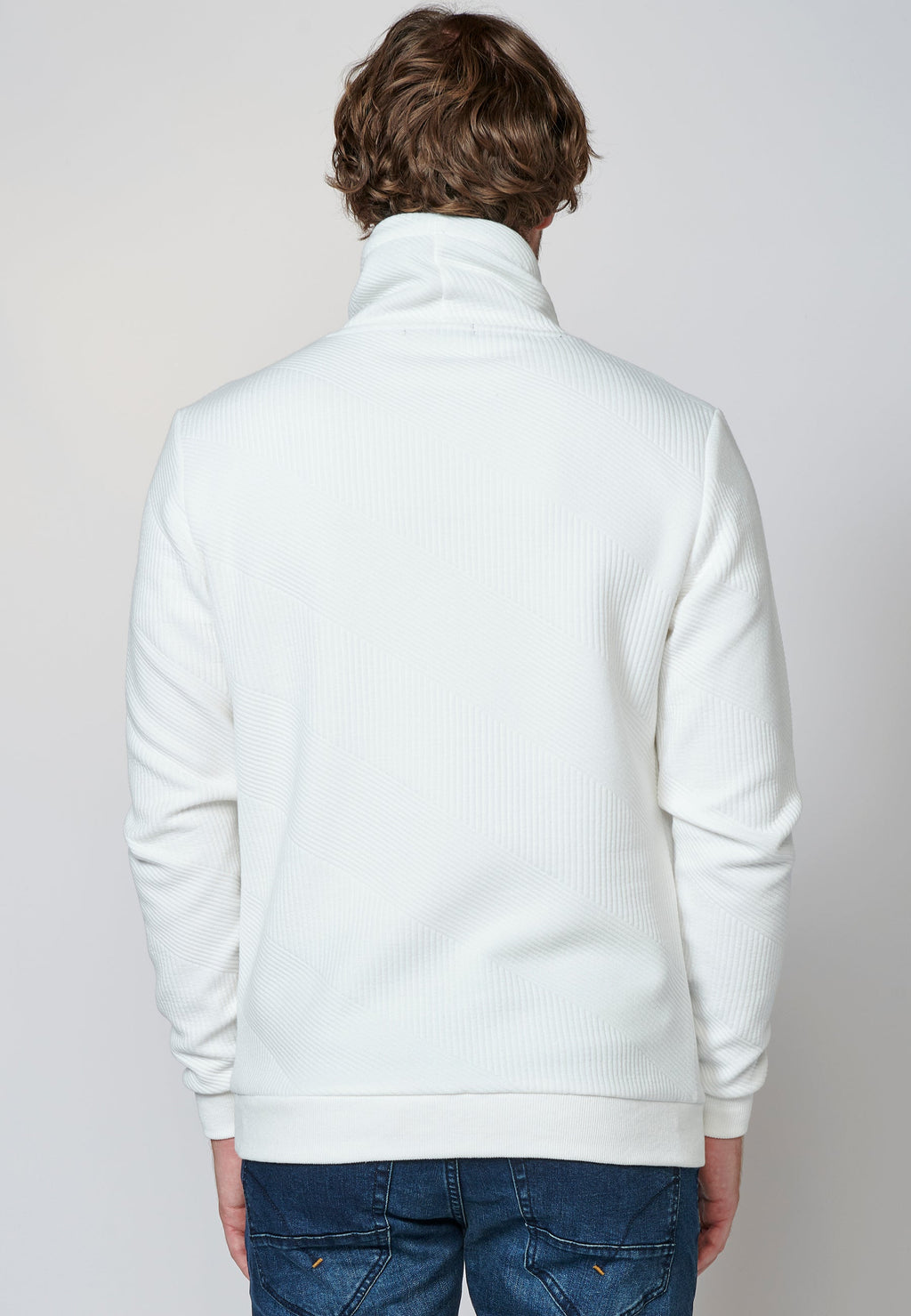 Sudadera manga larga de cuello alto ajustable para hombre