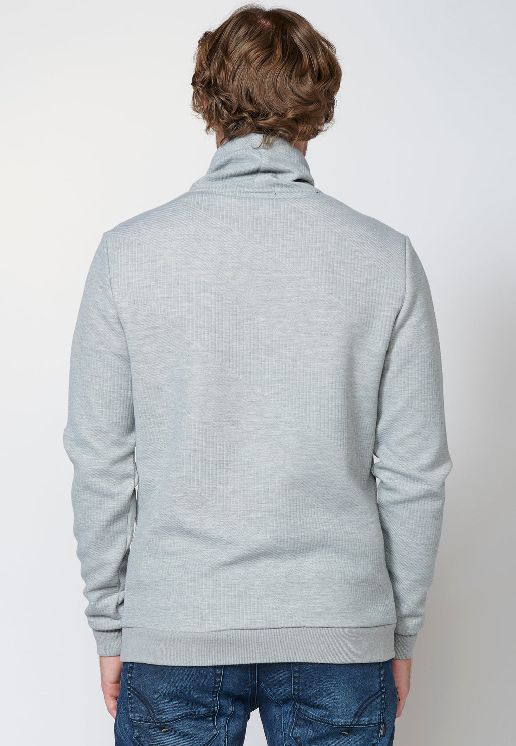 Sudadera manga larga de cuello alto ajustable para hombre
