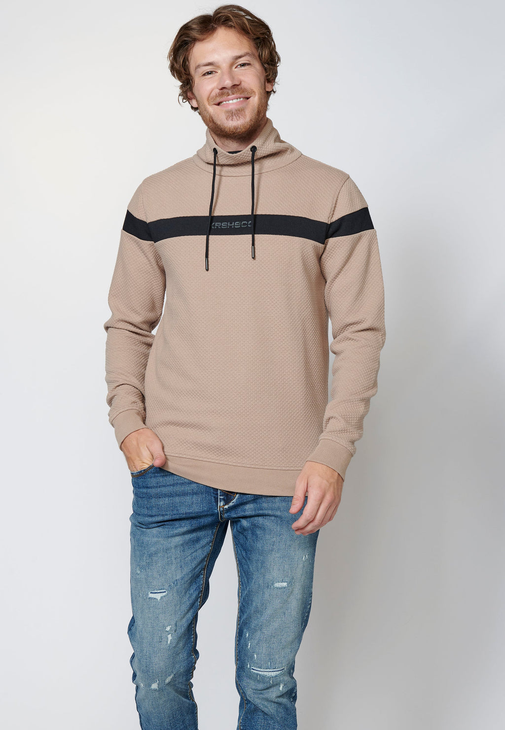Sudadera manga larga cuello alto hombre
