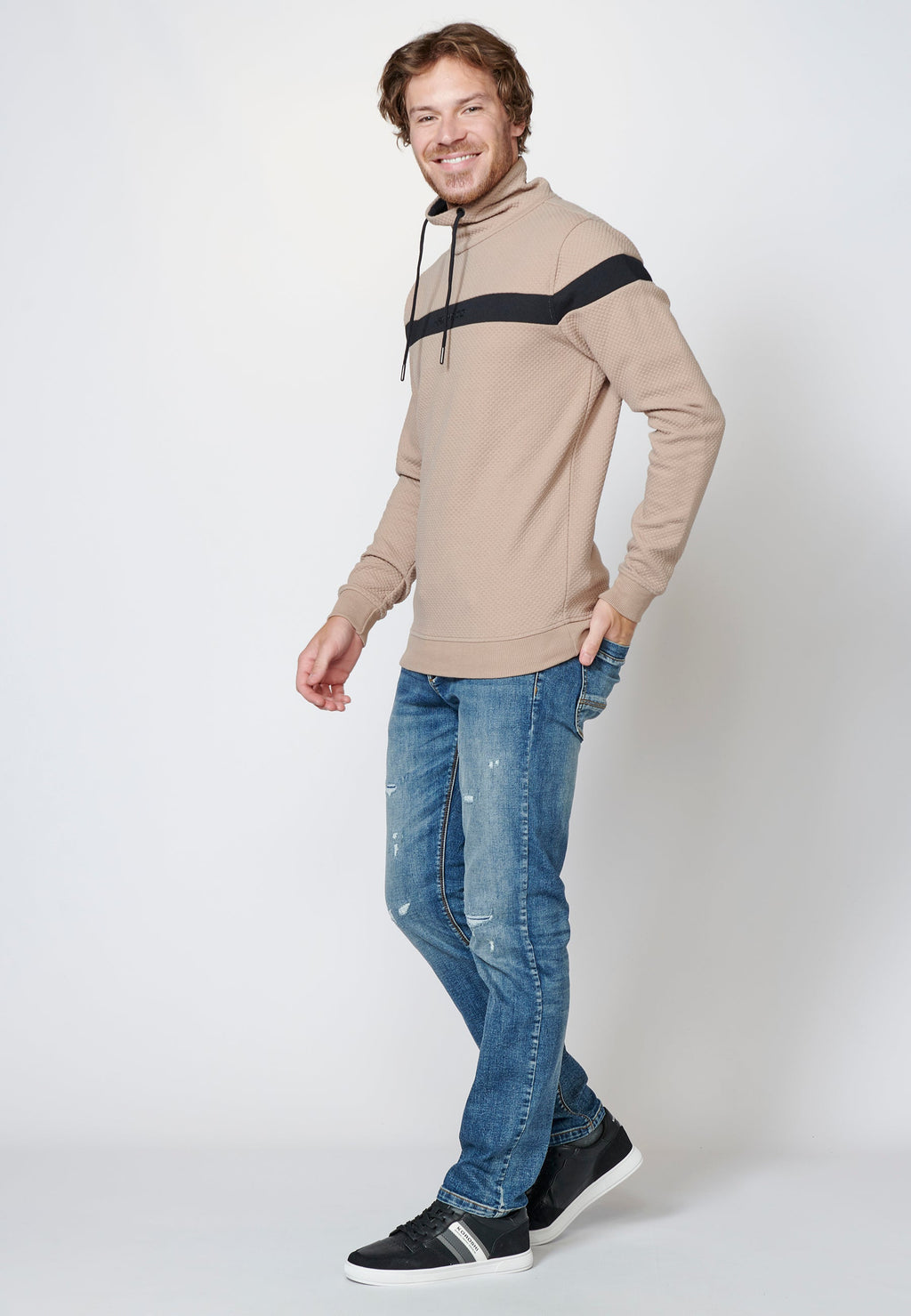Sudadera manga larga cuello alto hombre