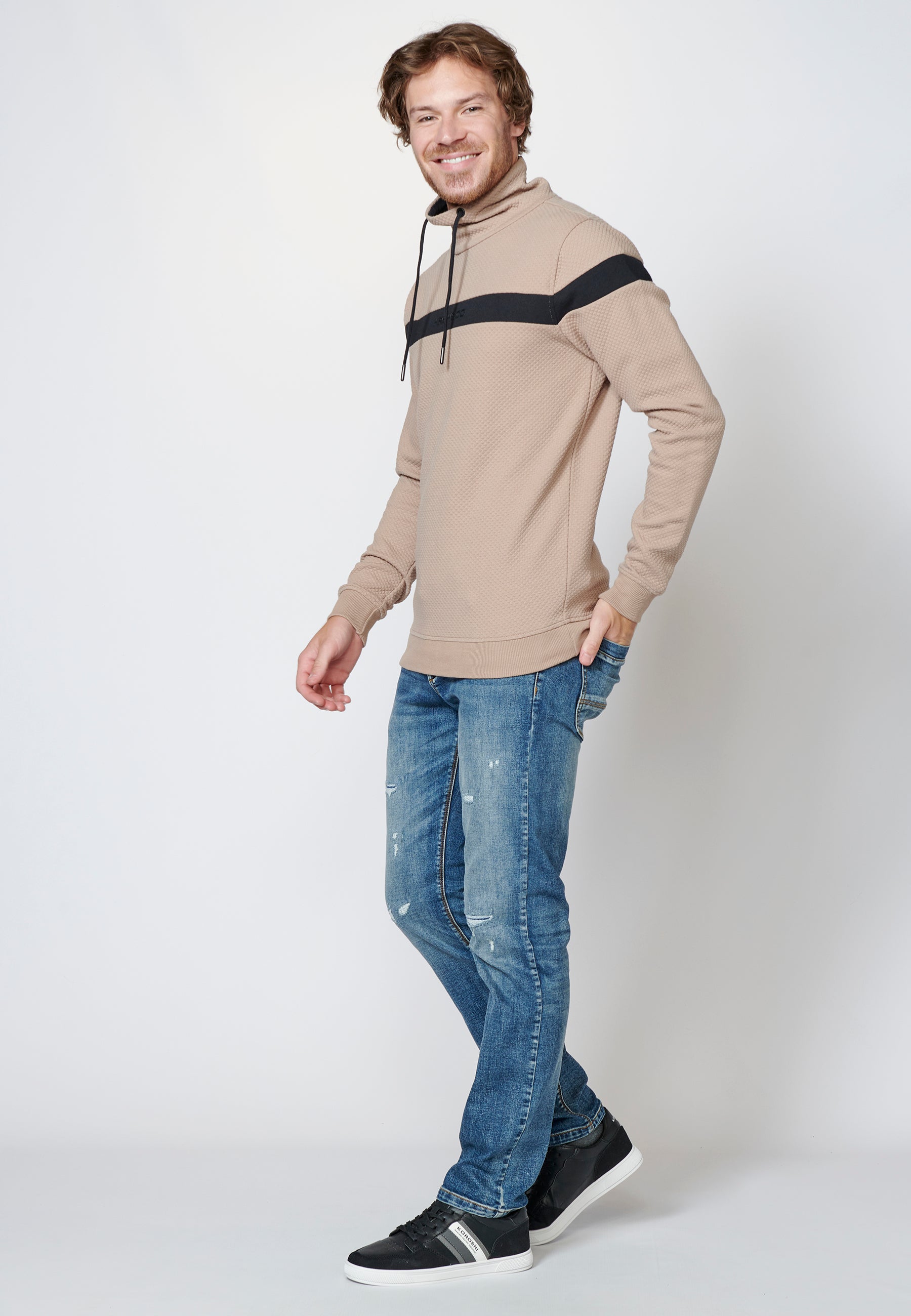 Sudadera manga larga cuello alto hombre