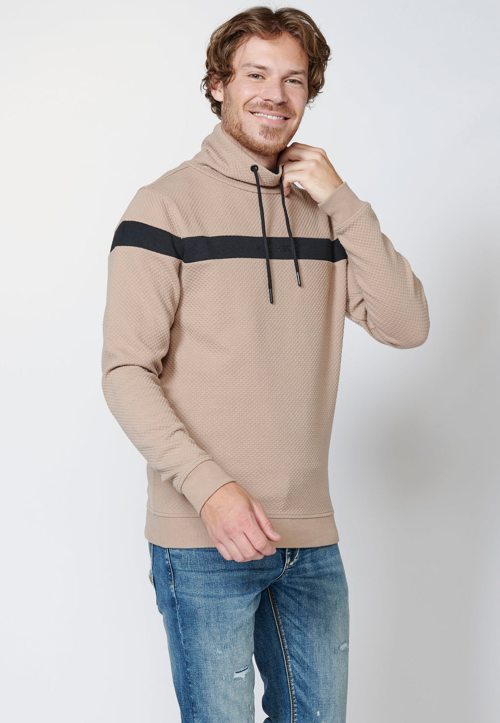 Sudadera manga larga cuello alto hombre