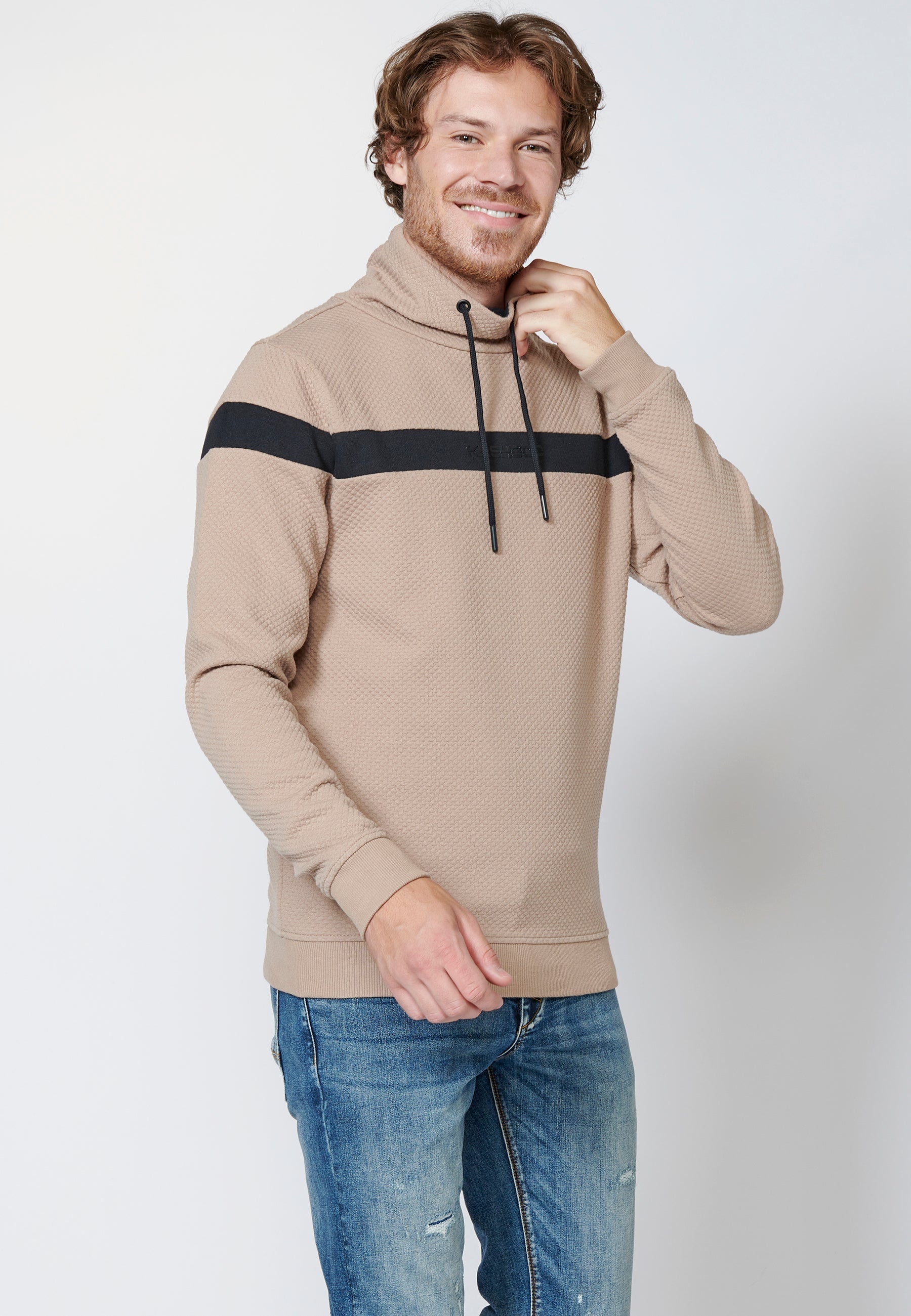 Sudadera manga larga cuello alto hombre