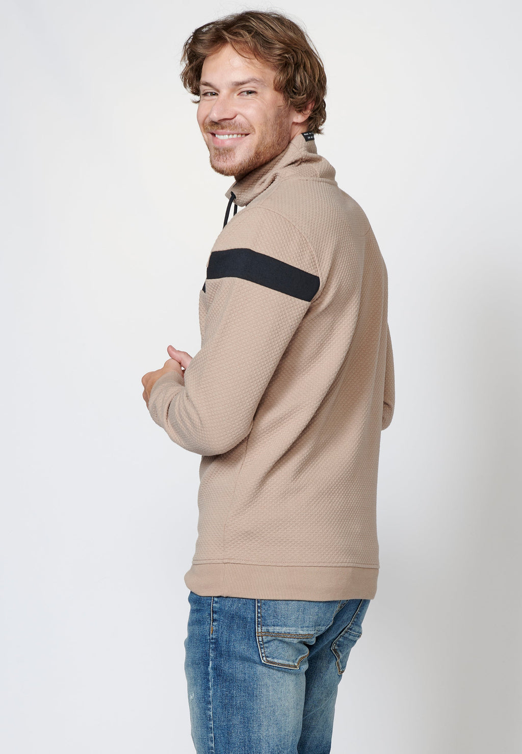 Sudadera manga larga cuello alto hombre