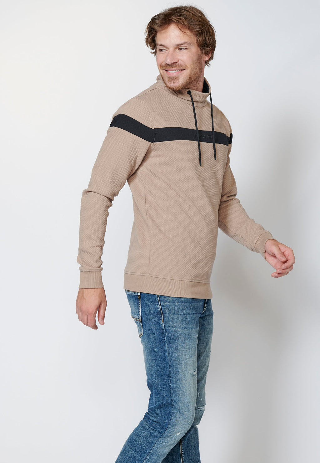 Sudadera manga larga cuello alto hombre