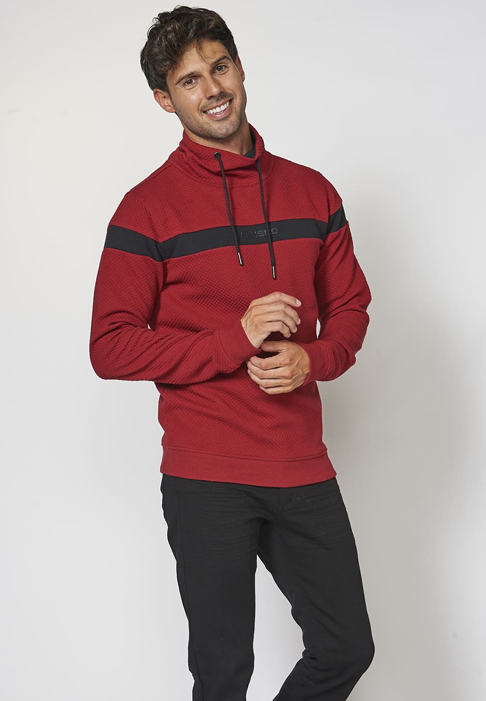 Sudadera manga larga cuello alto hombre