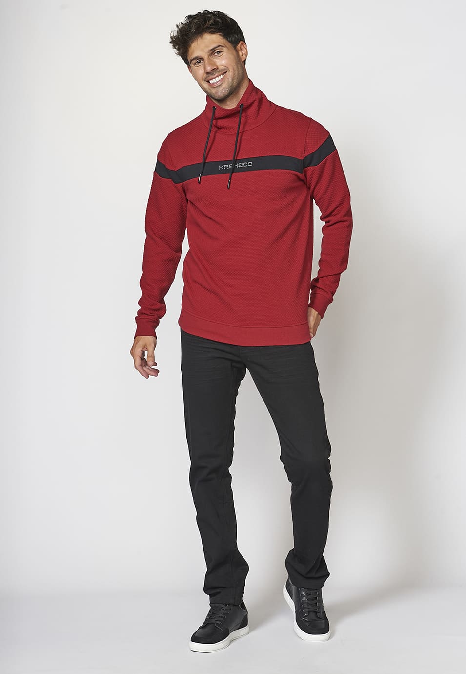 Sudadera manga larga cuello alto hombre