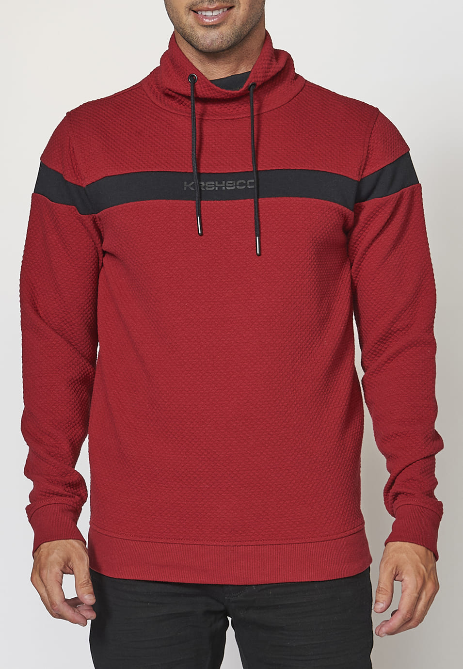 Sudadera manga larga cuello alto hombre
