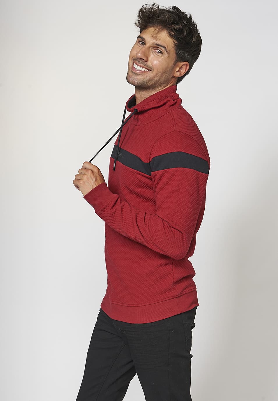 Sudadera manga larga cuello alto hombre