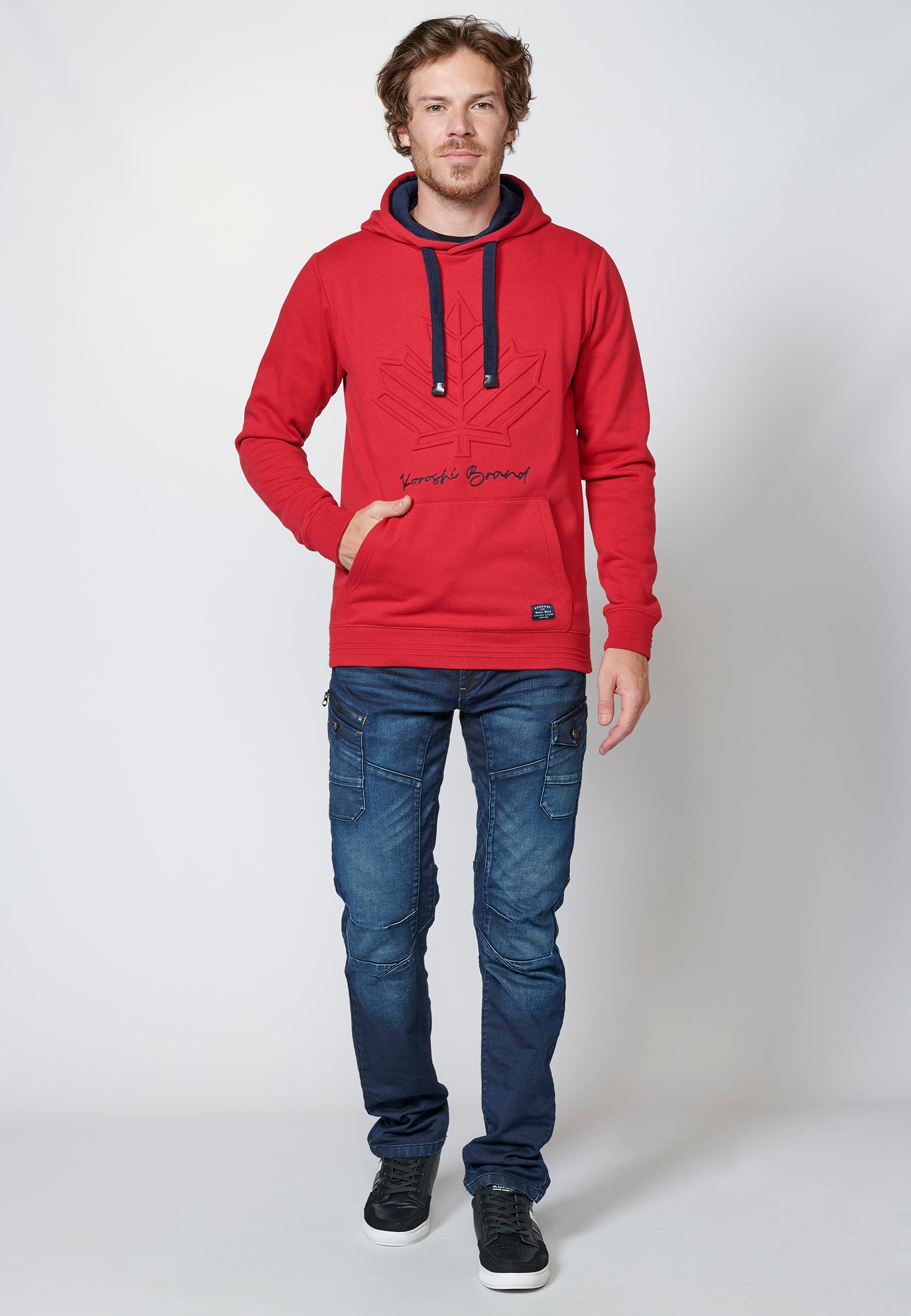 Sudadera manga larga acabados en rib con capucha ajustable para hombre
