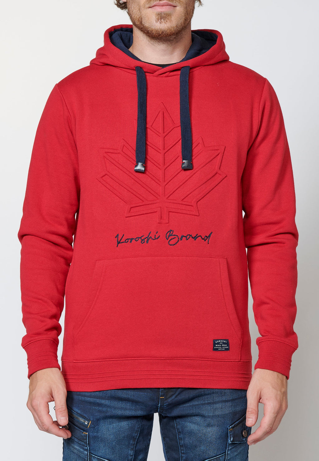 Sudadera manga larga acabados en rib con capucha ajustable para hombre