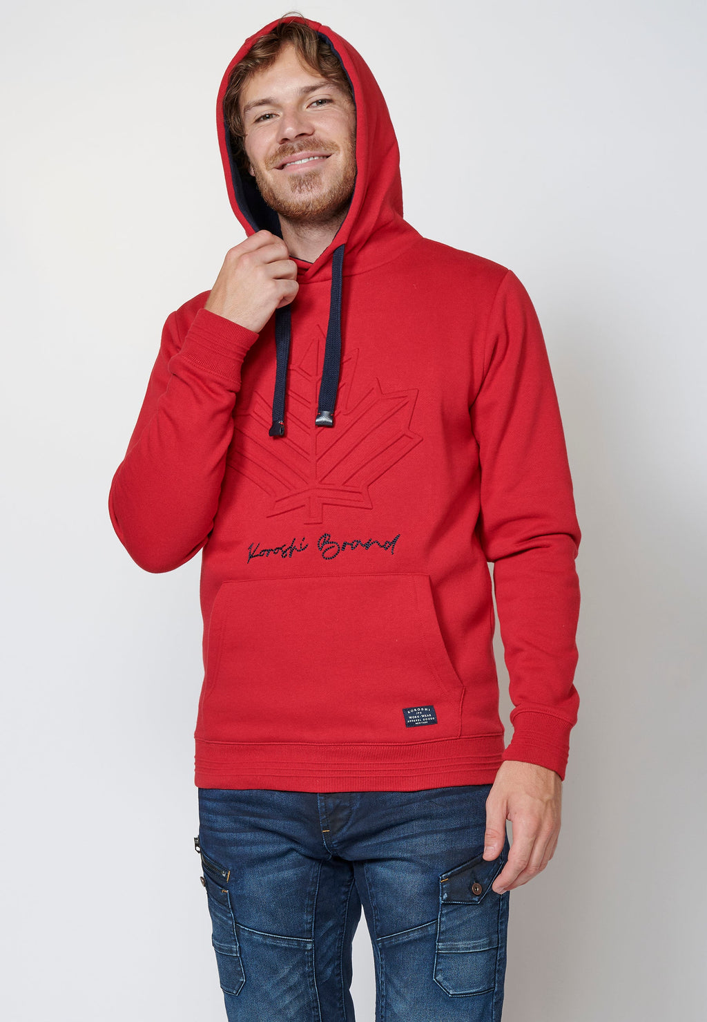 Sudadera manga larga acabados en rib con capucha ajustable para hombre