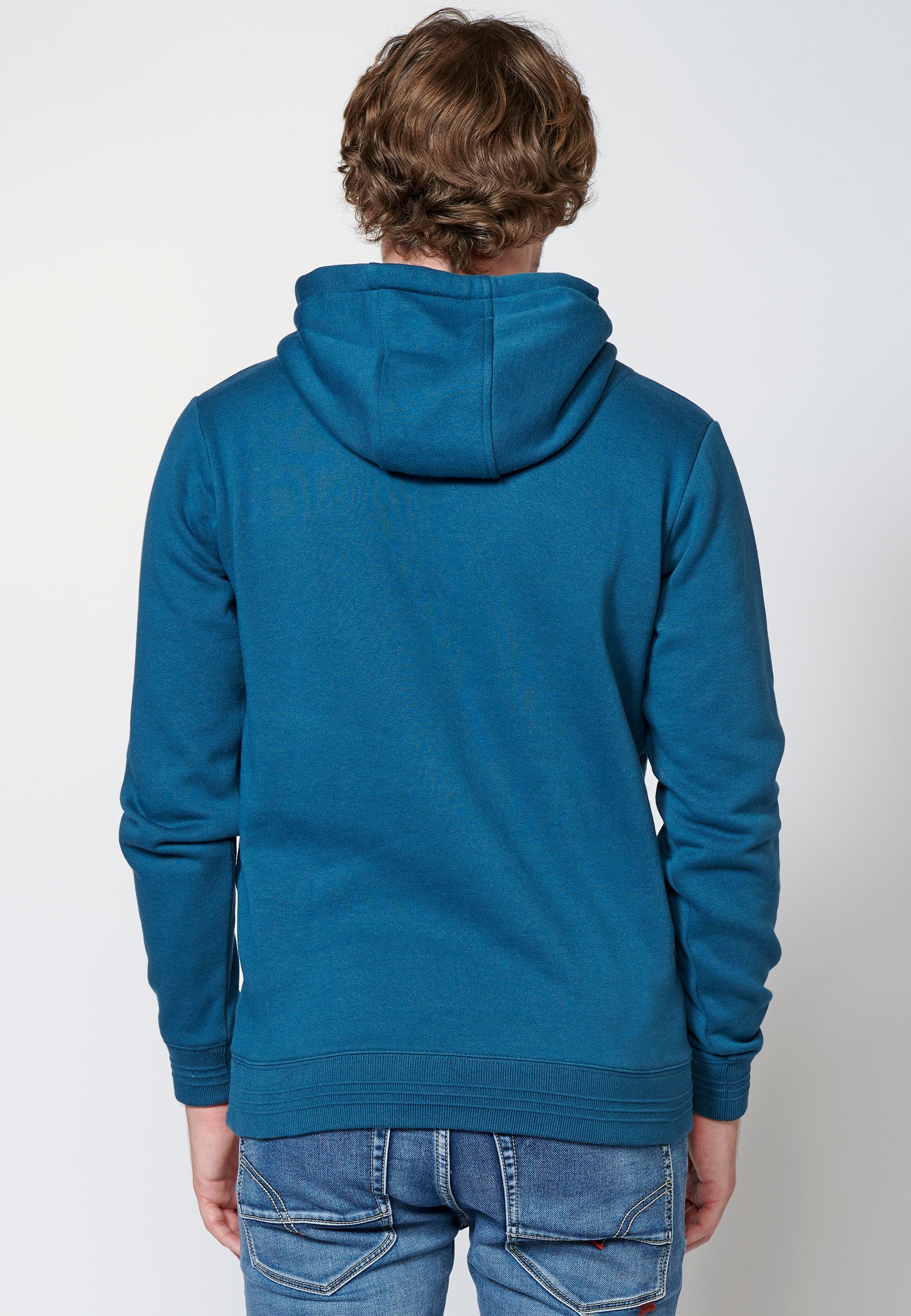 Sudadera manga larga acabados en rib con capucha ajustable para hombre