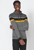 Jersey de punto con cuello alto ajustable con cordón para hombre