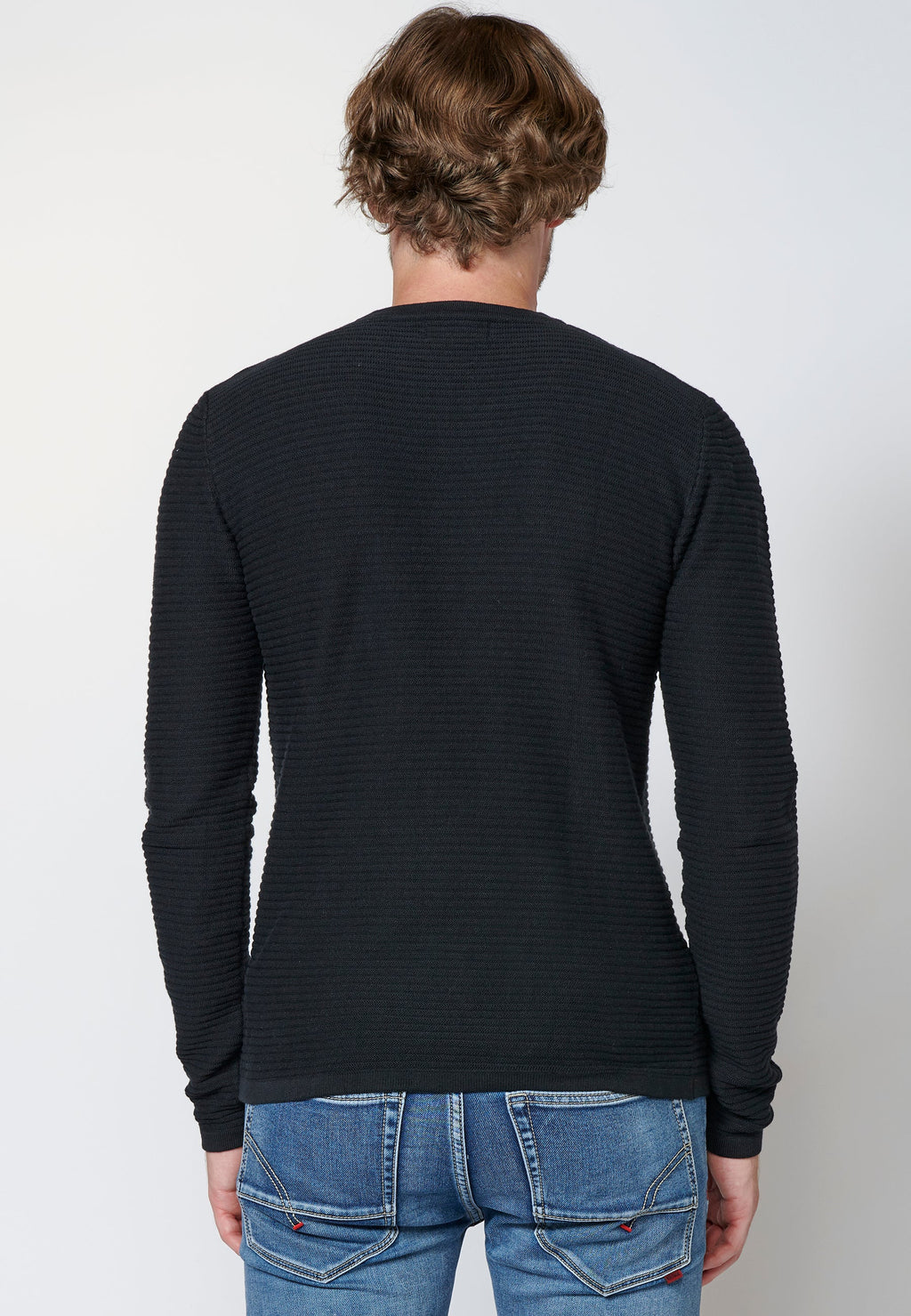 Jersey de algodón de manga larga texturizado | moda urbana