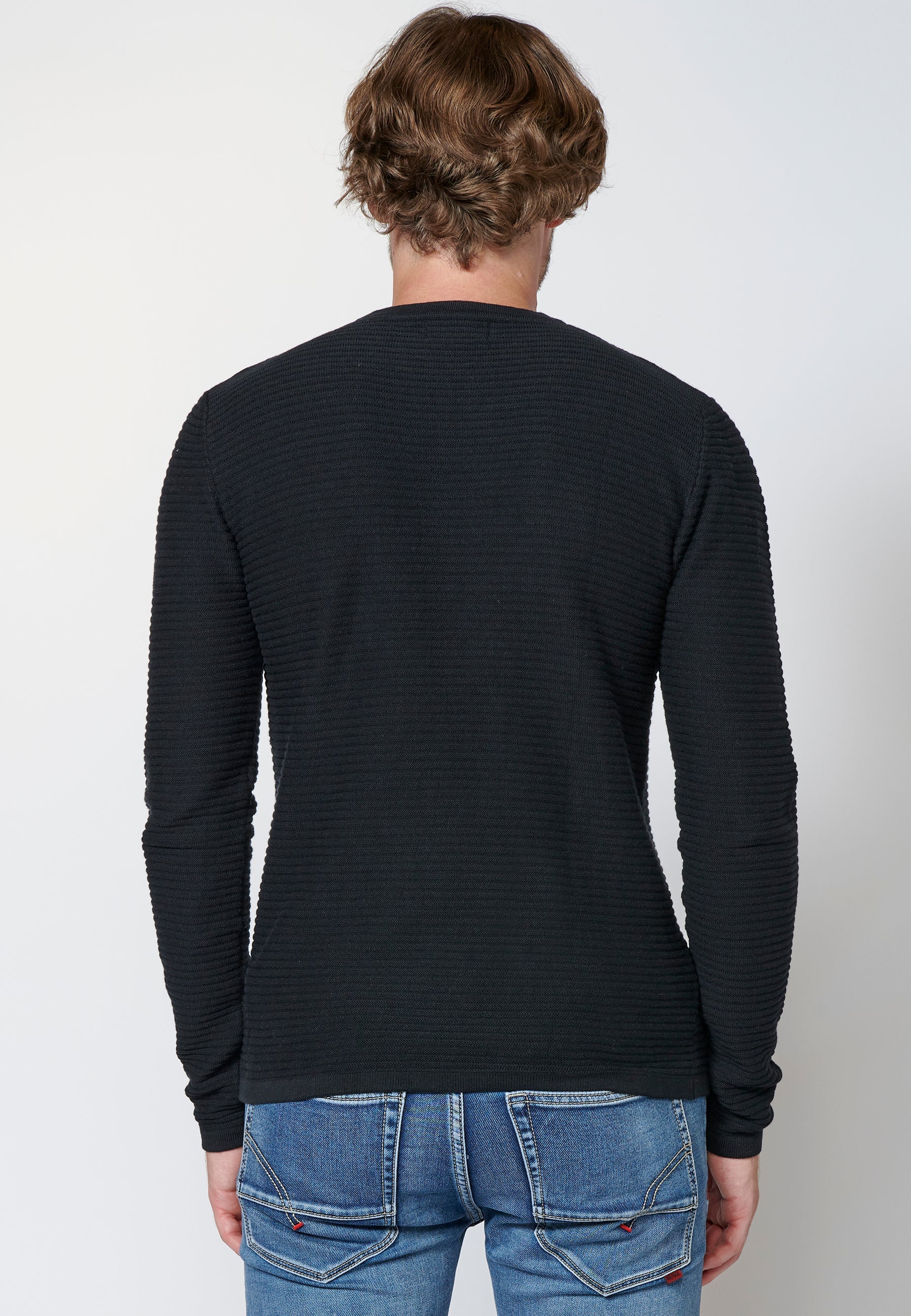 Jersey de algodón de manga larga texturizado | moda urbana