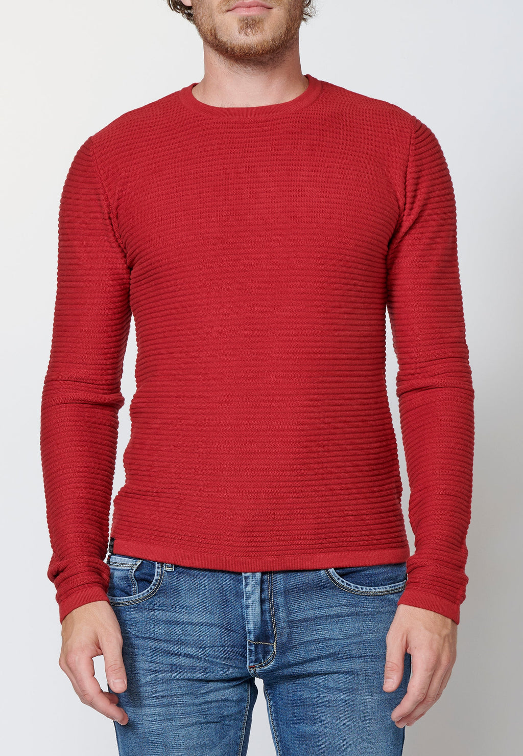 Jersey de algodón de manga larga texturizado | moda urbana