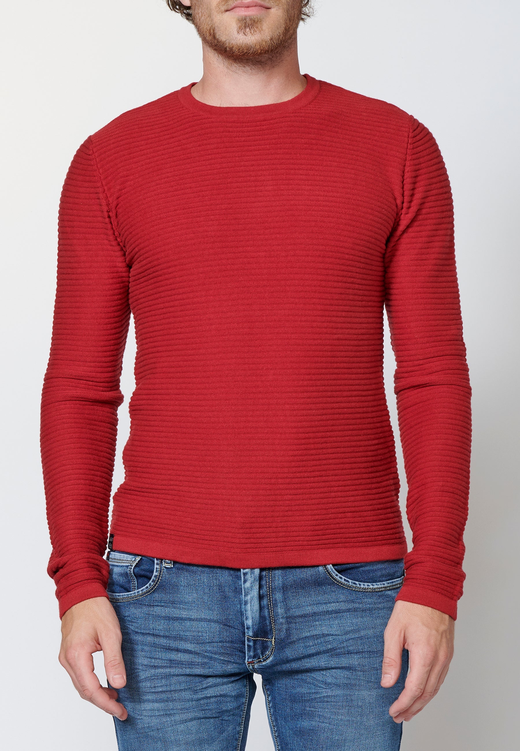 Jersey de algodón de manga larga texturizado | moda urbana