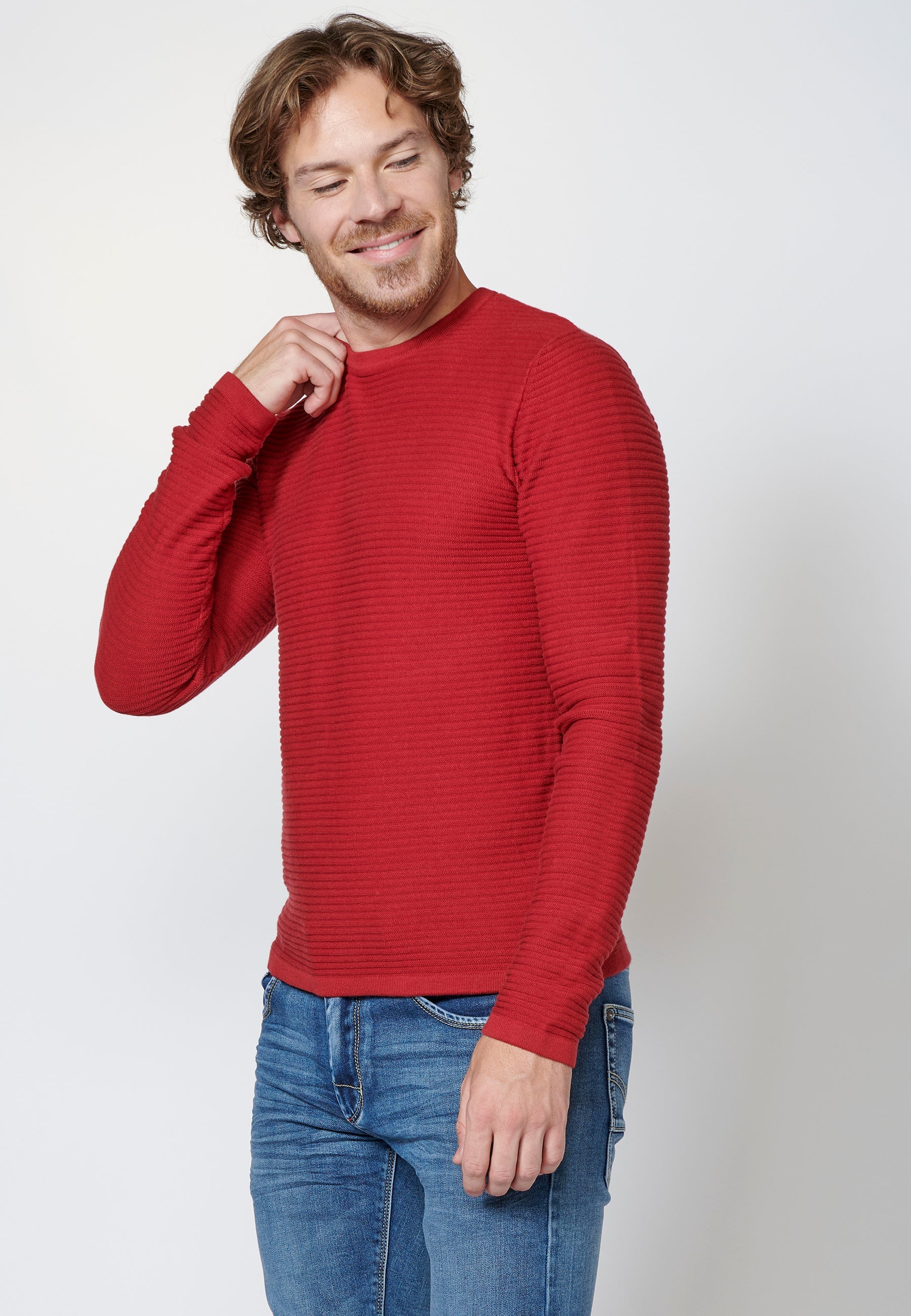 Jersey de algodón de manga larga texturizado | moda urbana