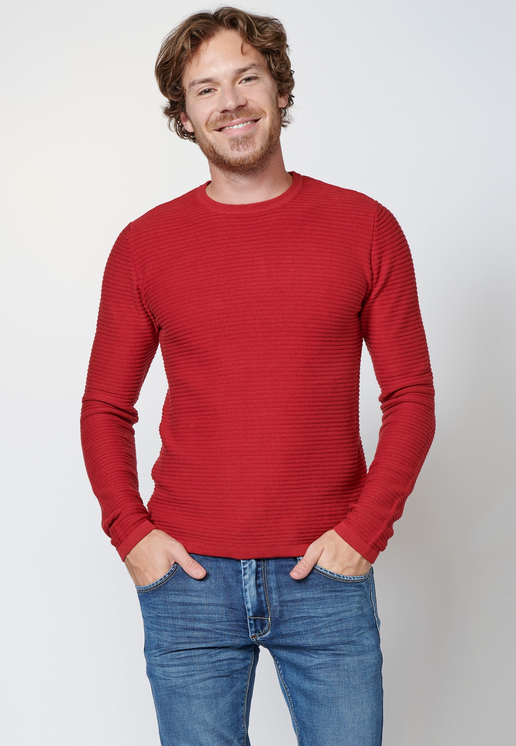 Jersey de algodón de manga larga texturizado | moda urbana