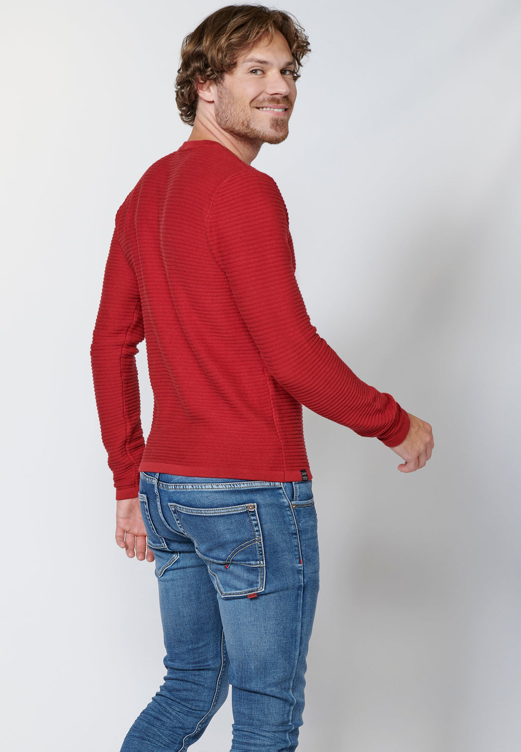 Jersey de algodón de manga larga texturizado | moda urbana