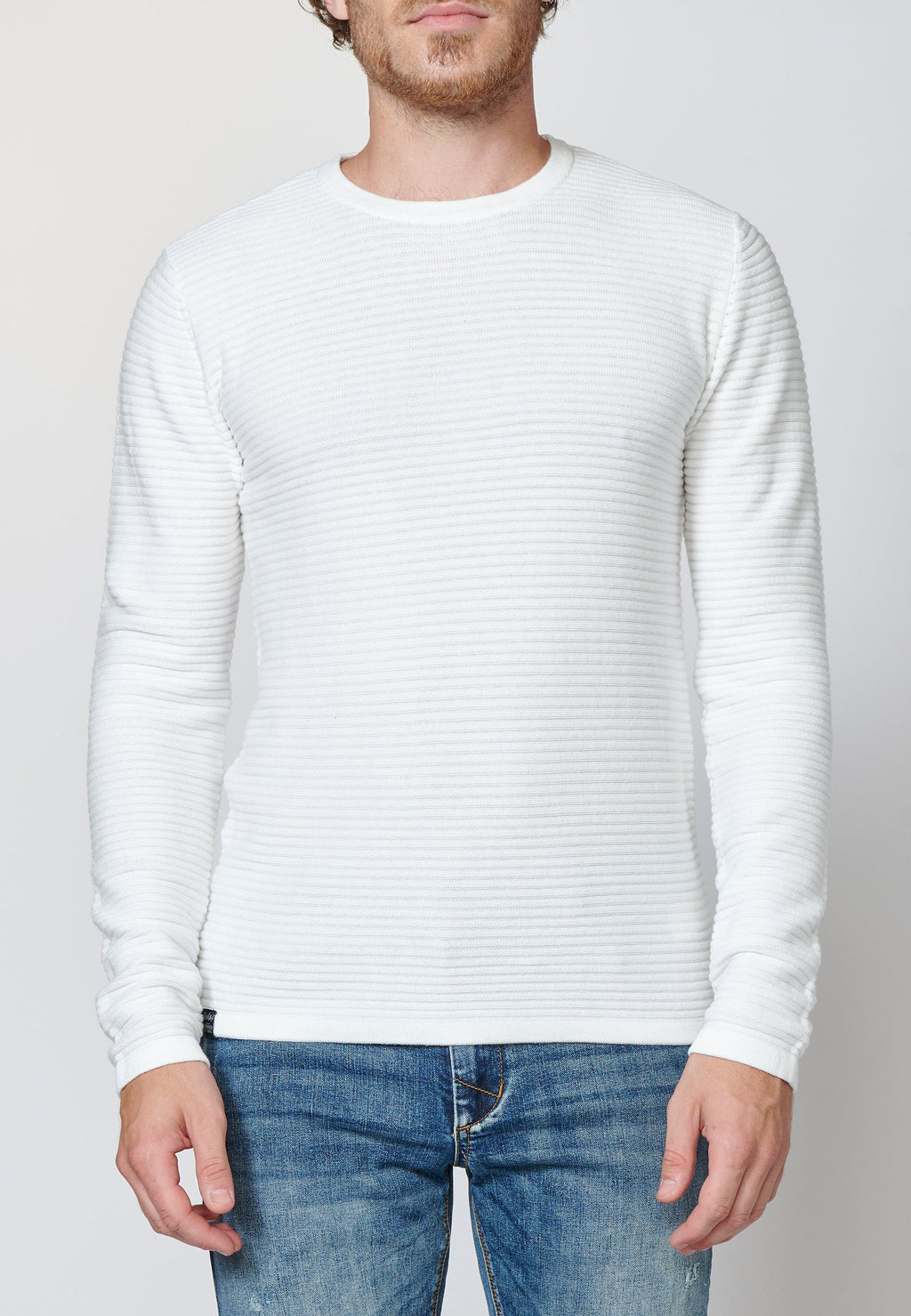 Jersey de algodón de manga larga texturizado | moda urbana